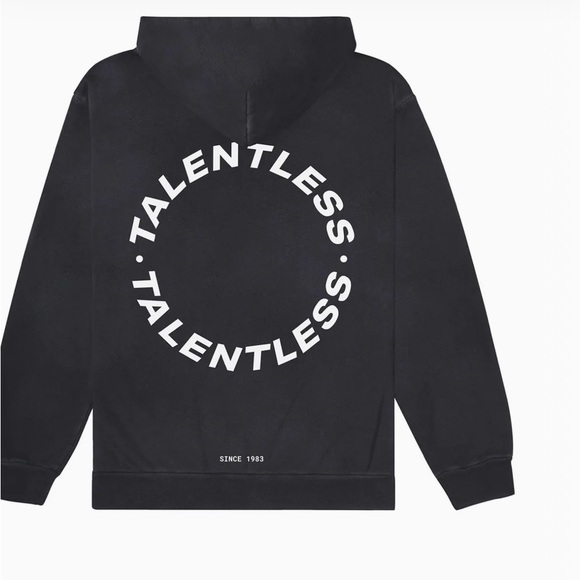 Talentless Black Sweatshirt NWT  Classic Pullover Hoodie Large - Picture 3 of 9